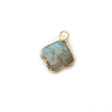 11x11mm Gold Leafed Labradorite Faceted Trillium Flower Focal Bead Pendant sold as 1 piece (ONLINE ORDER ONLY)