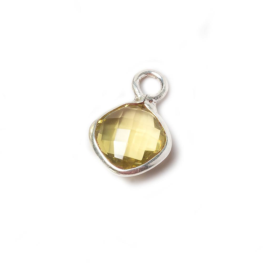 11x11mm Lemon Quartz Faceted Pillow Silver Pendant (ONLINE ORDER ONLY)