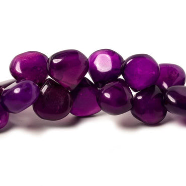 11x11mm Purple Pansy Chalcedony Plain Heart Briolette Beads 8 inch 44 pieces (ONLINE ORDER ONLY)