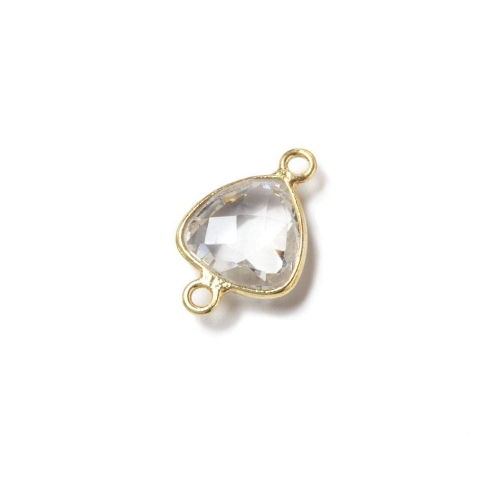 11x11mm Vermeil Bezeled Crystal Quartz trillion Connector 1 piece (ONLINE ORDER ONLY)