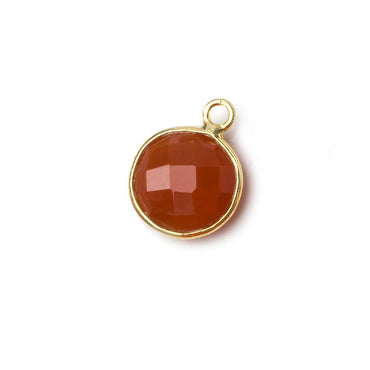 11x11mm Vermeil Bezeled Orange Chalcedony Coin Pendant 1 piece (ONLINE ORDER ONLY)