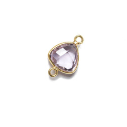 11x11mm Vermeil Bezeled Pink Amethyst trillion Connector 1 piece (ONLINE ORDER ONLY)