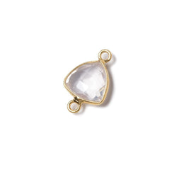 11x11mm Vermeil Bezeled Rose Quartz trillion Connector 1 piece (ONLINE ORDER ONLY)