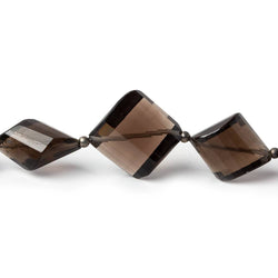 11x11x7mm Smoky Quartz Barrel Faceted Half Moon beads 6 inches 11 pieces AA (ONLINE ORDER ONLY)