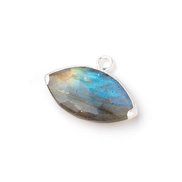 11x20mm Silver Leafed Labradorite Faceted Marquise 1 Focal Pendant (ONLINE ORDER ONLY)