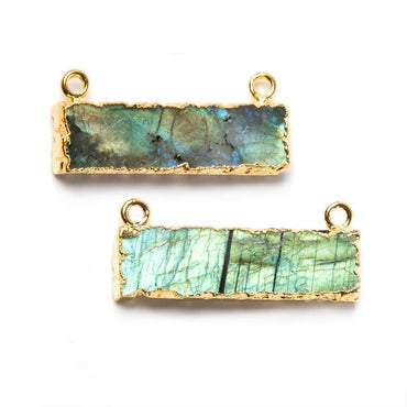 28x9mm Gold Leafed Labradorite Bar Connector 1 piece (ONLINE ORDER ONLY)