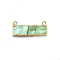 28x9mm Gold Leafed Labradorite Bar Connector 1 piece (ONLINE ORDER ONLY)