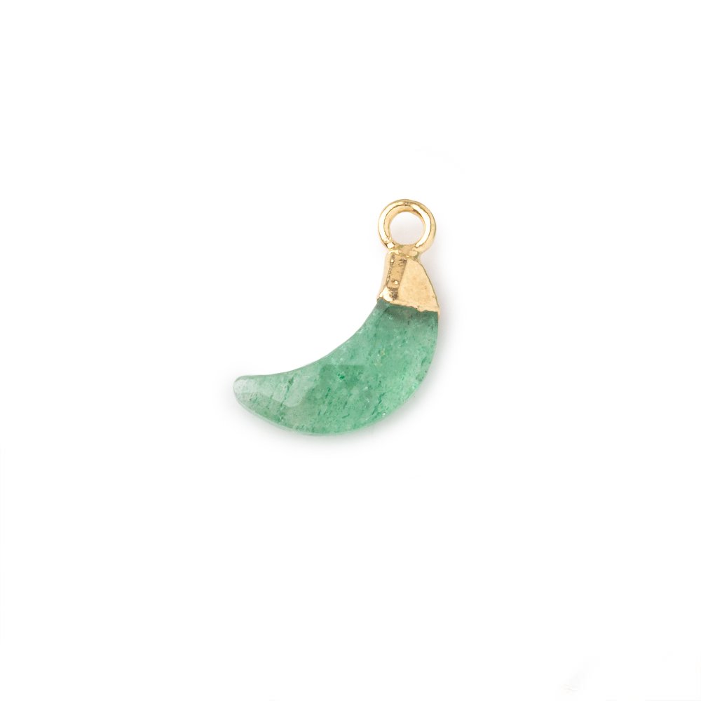 11x4mm Gold Leafed Aventurine Faceted Crescent Moon Focal Pendant 1 piece (ONLINE ORDER ONLY)