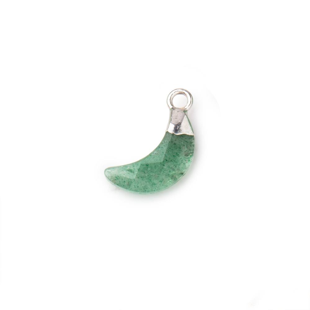 11x4mm Silver Leafed Aventurine Faceted Crescent Moon Focal Pendant 1 piece (ONLINE ORDER ONLY)