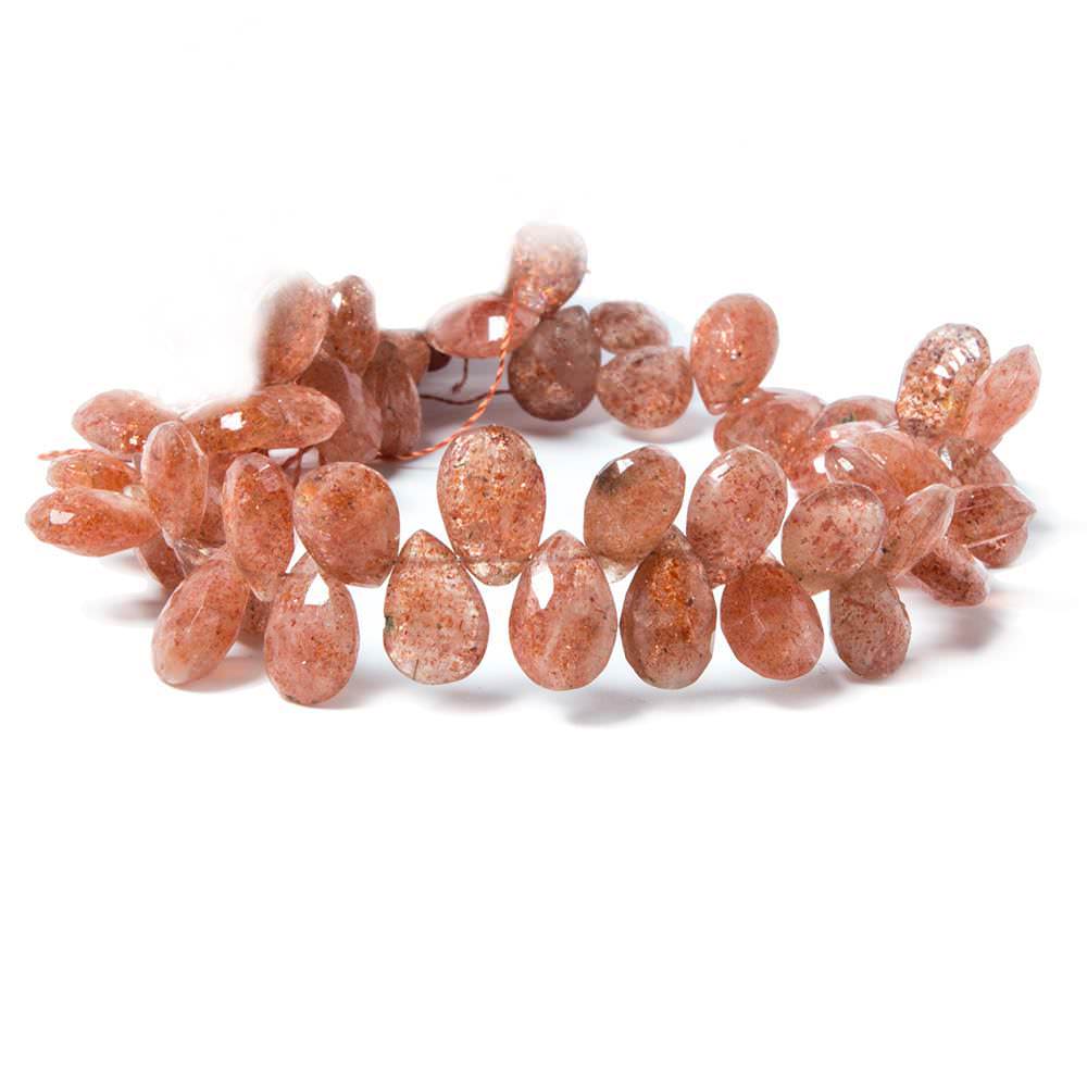 11x7-12x8mm Sunstone faceted pear Beads 8.5 inch 49 pieces (ONLINE ORDER ONLY)
