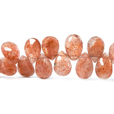 11x7-12x8mm Sunstone faceted pear Beads 8.5 inch 49 pieces (ONLINE ORDER ONLY)