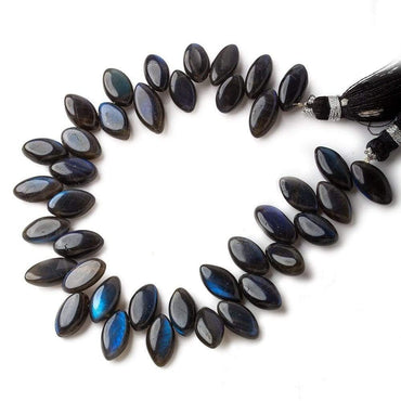 11x7-13x7mm Black Labradorite Top Drilled Plain Marquises 8 inch 39 beads A (ONLINE ORDER ONLY)