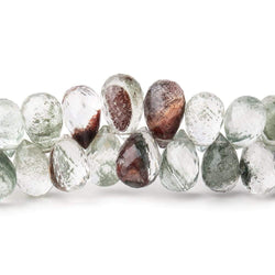 11x7-13x8mm Moss Quartz Faceted Tear Drop Beads 8 inch 54 pieces (ONLINE ORDER ONLY)