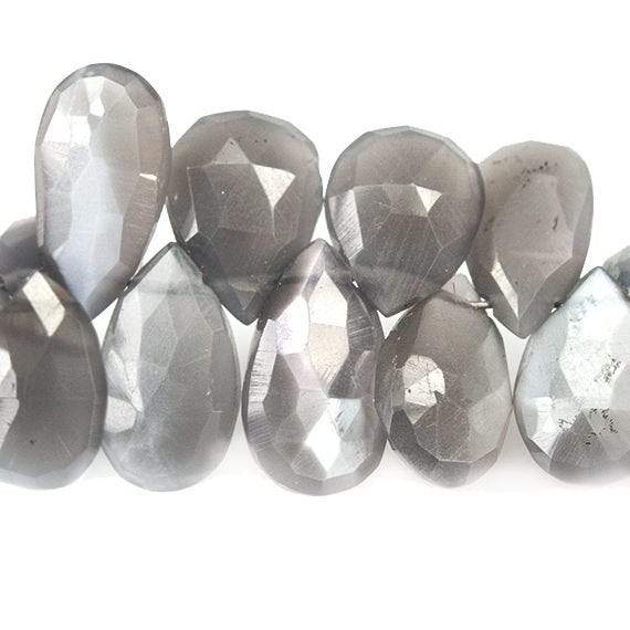 11x7 - 14x10mm Platinum Moonstone faceted pear Beads 8 inch 45 pieces AA (ONLINE ORDER ONLY)