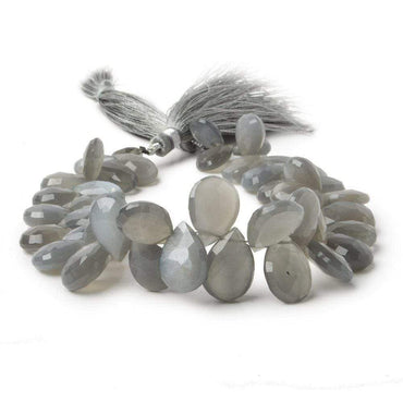 11x7 - 14x10mm Platinum Moonstone faceted pear Beads 8 inch 45 pieces AA (ONLINE ORDER ONLY)