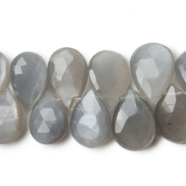 11x7 - 14x10mm Platinum Moonstone faceted pear Beads 8 inch 45 pieces AA (ONLINE ORDER ONLY)