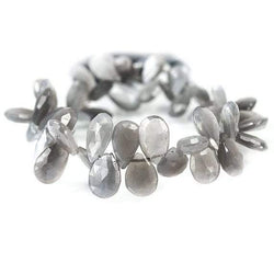 11x7 - 14x10mm Platinum Moonstone faceted pear Beads 8 inch 45 pieces AA (ONLINE ORDER ONLY)