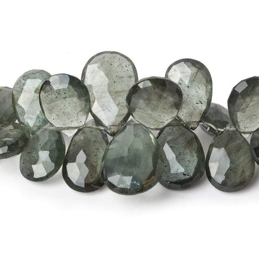11x7-14x9mm Moss Aquamarine Faceted Pear Beads 8 inch 56 pieces AAA (ONLINE ORDER ONLY)