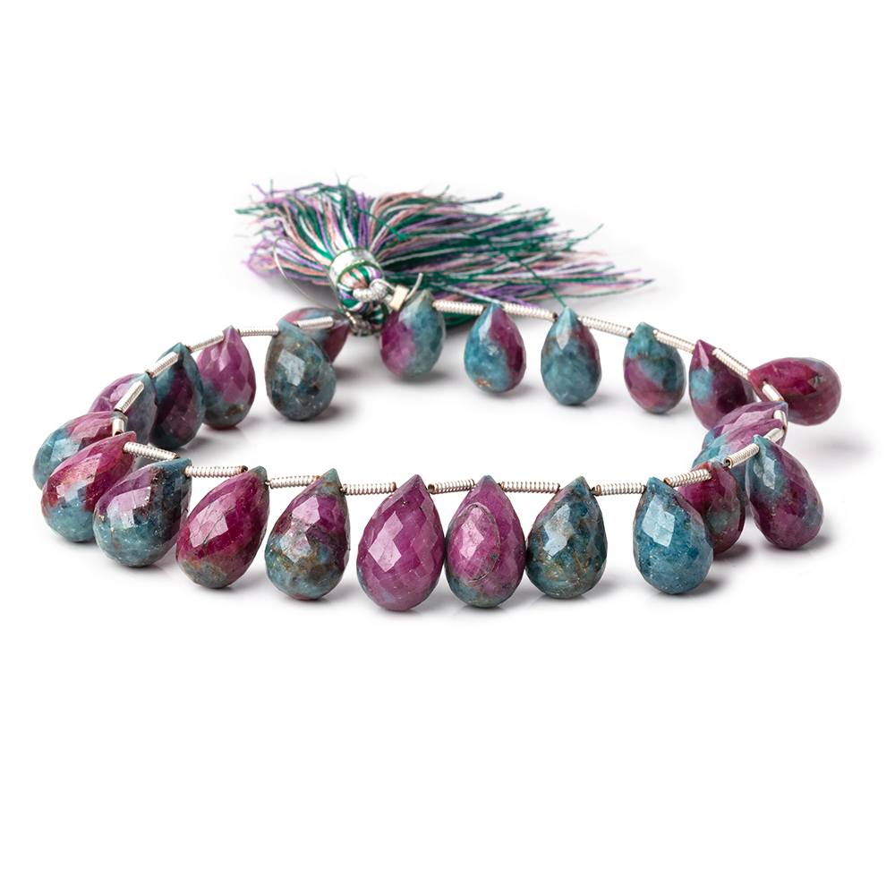 11x7-14x9mm Ruby in Kyanite Faceted Tear Drop Beads 8 inch 24 pieces (ONLINE ORDER ONLY)