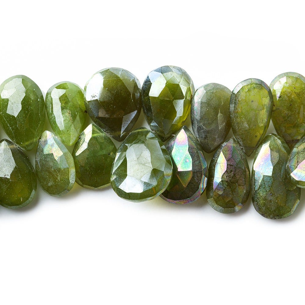 11x7-15x11mm Mystic Idocrase Faceted Pear Beads 8 inch 55 pieces (ONLINE ORDER ONLY)