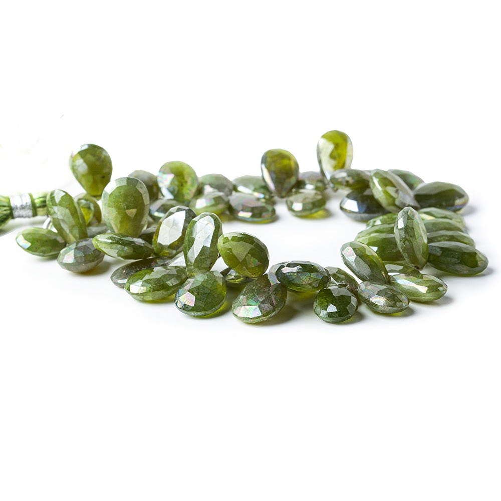 11x7-15x11mm Mystic Idocrase Faceted Pear Beads 8 inch 55 pieces (ONLINE ORDER ONLY)