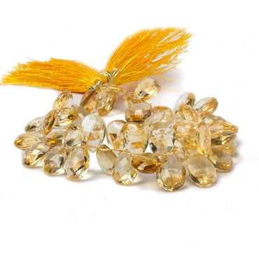 11x7-15x8mm Citrine Pear Briolette Beads 8 inch 49 pieces (ONLINE ORDER ONLY)