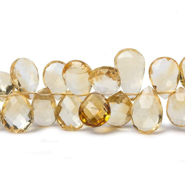 11x7-15x8mm Citrine Pear Briolette Beads 8 inch 49 pieces (ONLINE ORDER ONLY)