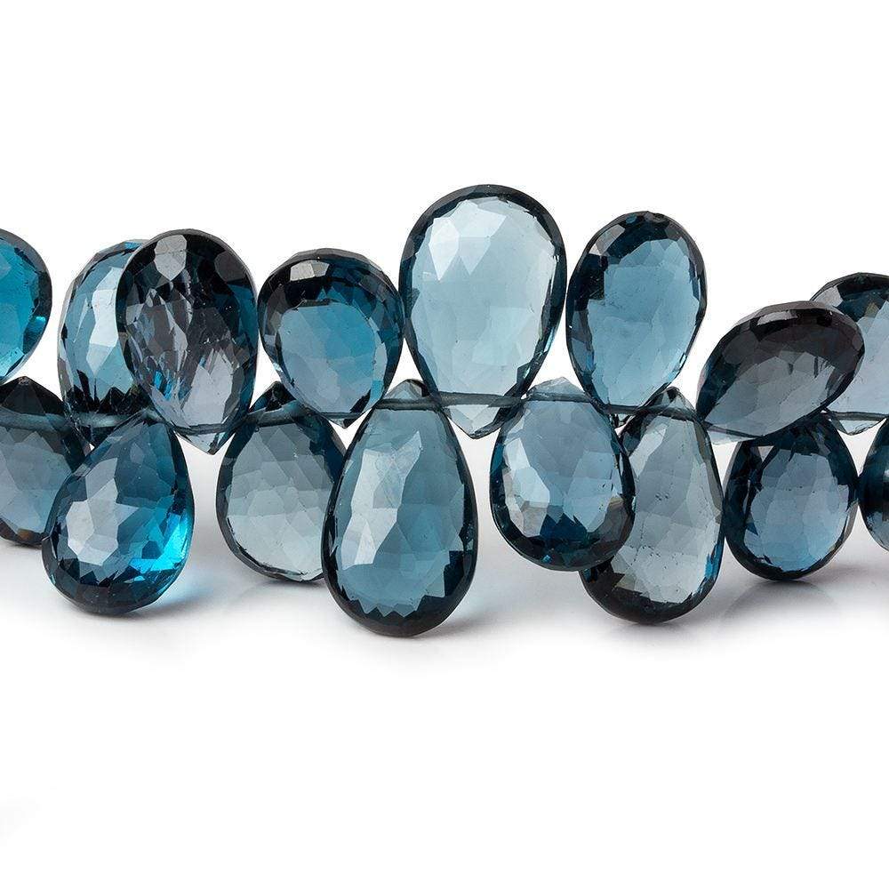 11x7-15x8mm London Blue Topaz faceted pear beads 8 inch 52 pieces AAA (ONLINE ORDER ONLY)