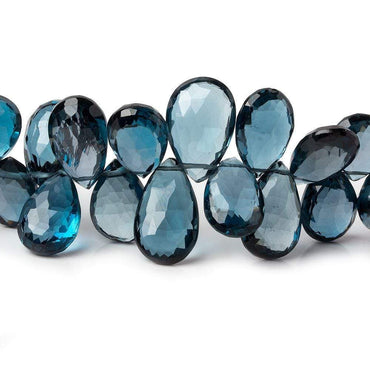 11x7-15x8mm London Blue Topaz faceted pear beads 8 inch 52 pieces AAA (ONLINE ORDER ONLY)