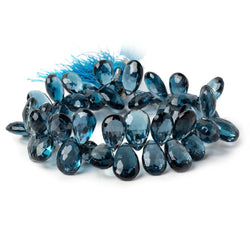 11x7-15x8mm London Blue Topaz faceted pear beads 8 inch 52 pieces AAA (ONLINE ORDER ONLY)