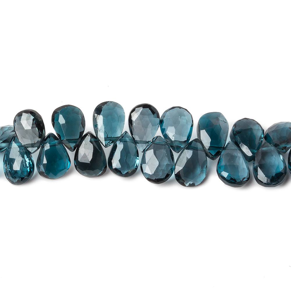 11x7-15x8mm London Blue Topaz faceted pear beads 8 inch 52 pieces AAA (ONLINE ORDER ONLY)