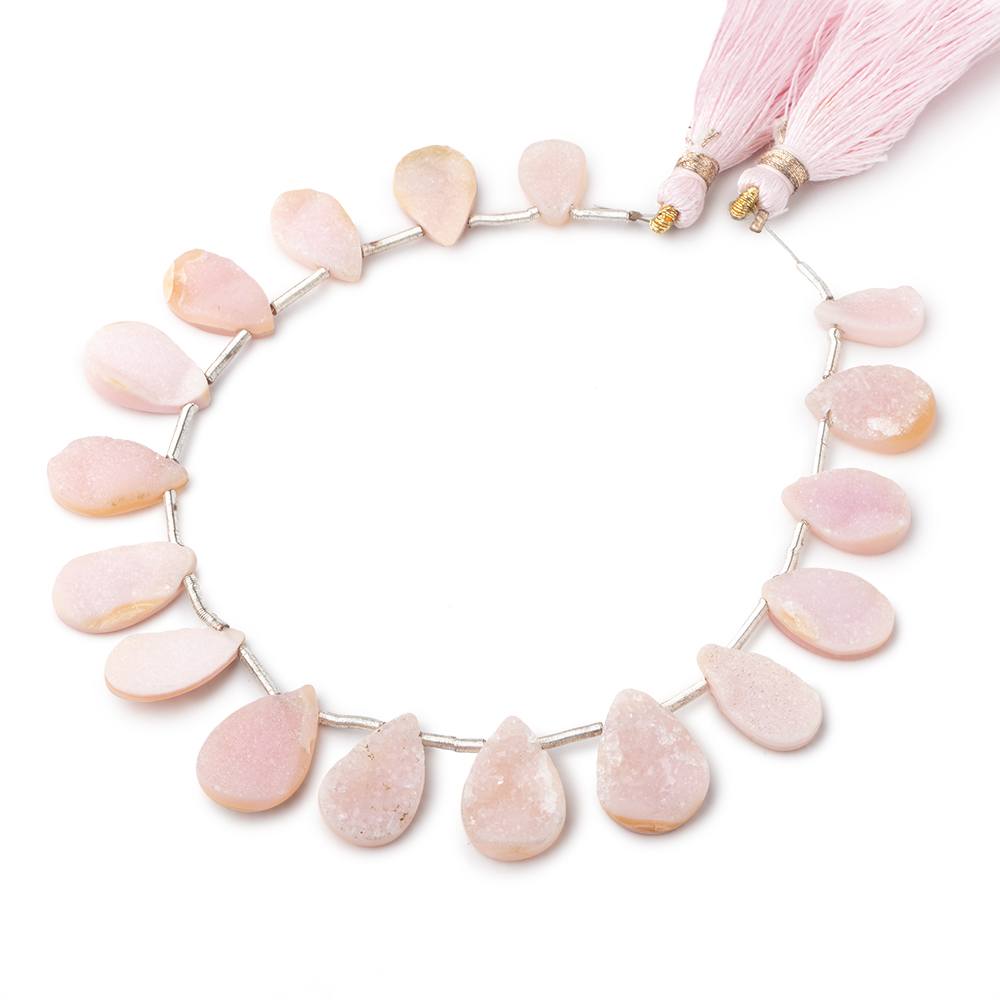 11x7-16x10mm Blush Rose Drusy Pear Beads 8 inches 17 pieces (ONLINE ORDER ONLY)