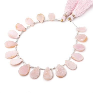 11x7-16x10mm Blush Rose Drusy Pear Beads 8 inches 17 pieces (ONLINE ORDER ONLY)