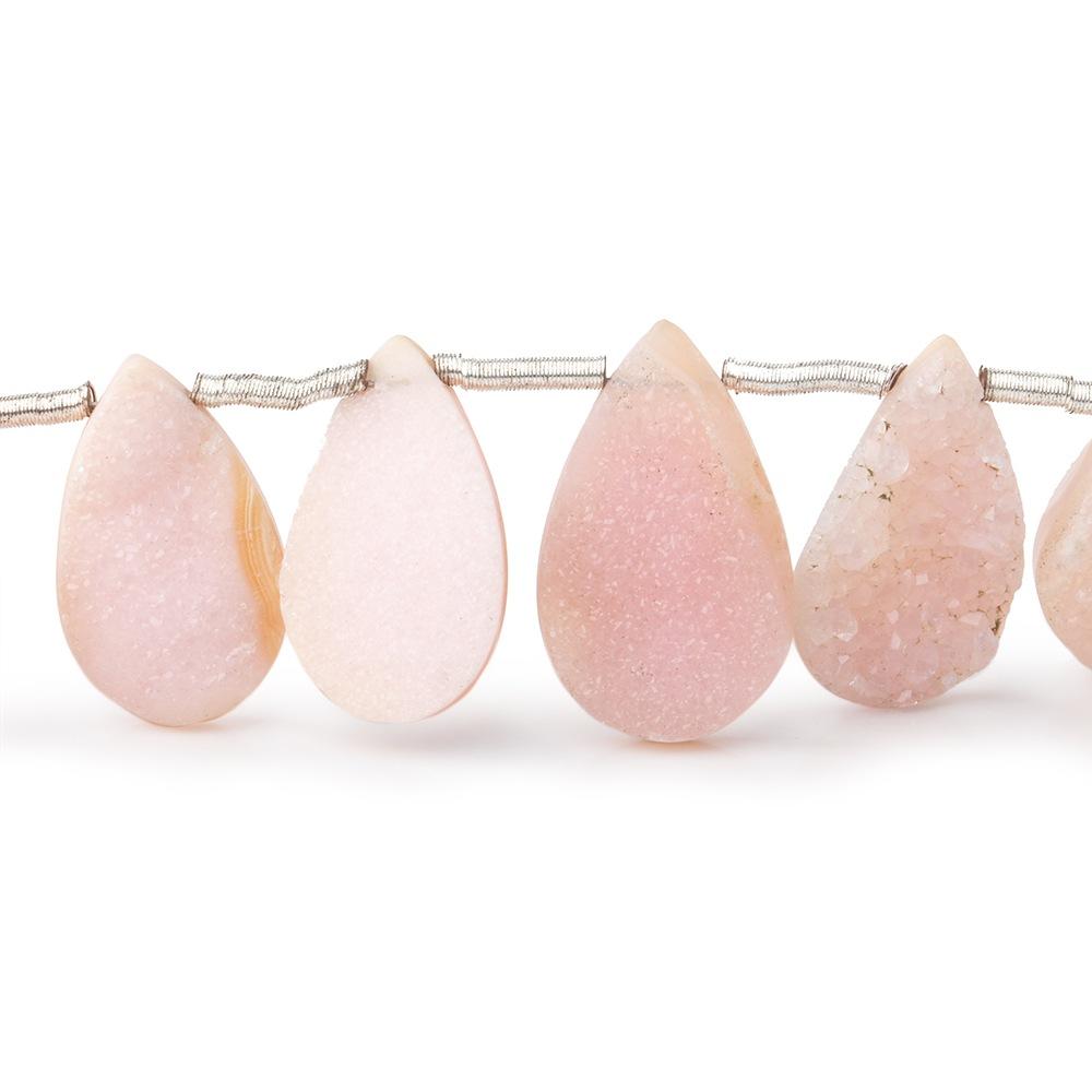 11x7-16x10mm Blush Rose Drusy Pear Beads 8 inches 17 pieces (ONLINE ORDER ONLY)