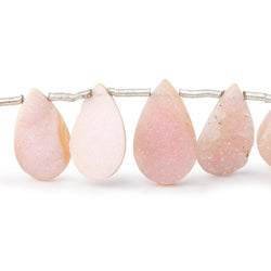 11x7-16x10mm Blush Rose Drusy Pear Beads 8 inches 17 pieces (ONLINE ORDER ONLY)