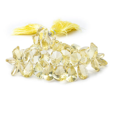 11x7-17x11mm Lemon Quartz Concave Faceted Pear Beads 7.5 inch 47 pieces AAA (ONLINE ORDER ONLY)