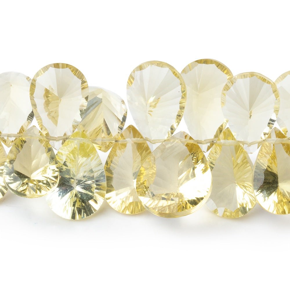 11x7-17x11mm Lemon Quartz Concave Faceted Pear Beads 7.5 inch 47 pieces AAA (ONLINE ORDER ONLY)