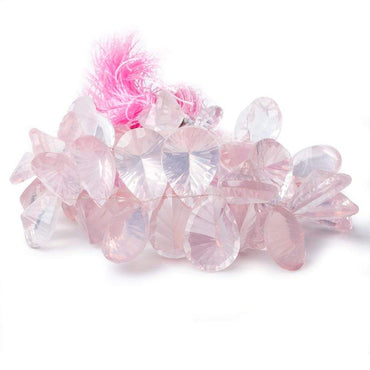 11x7-18x12mm Rose Quartz Pavilion Facet Pear Briolette 7.5 inch 46 Beads AAA (ONLINE ORDER ONLY)