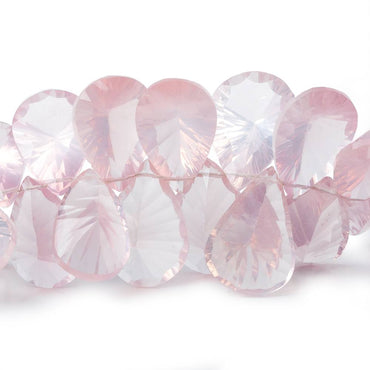 11x7-18x12mm Rose Quartz Pavilion Facet Pear Briolette 7.5 inch 46 Beads AAA (ONLINE ORDER ONLY)