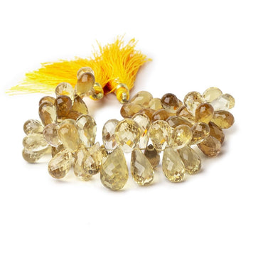 11x7-18x9mm Honey, Whiskey, & Lemon Quartz Faceted Tear Drops 7.5 inch 64 Beads (ONLINE ORDER ONLY)
