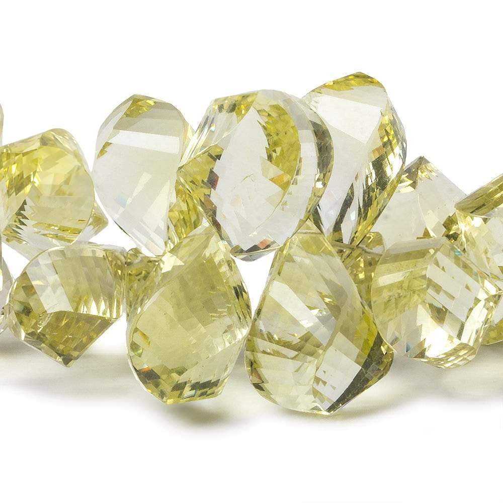 14x9-24x13mm Lemon Quartz Top Drill Faceted Twist 6 inch 45 Beads AAA Grade (ONLINE ORDER ONLY)