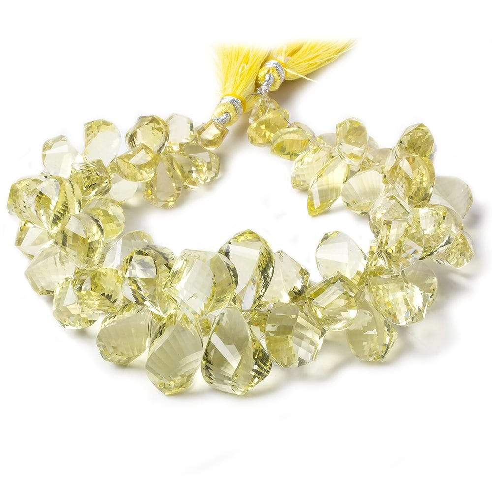 14x9-24x13mm Lemon Quartz Top Drill Faceted Twist 6 inch 45 Beads AAA Grade (ONLINE ORDER ONLY)