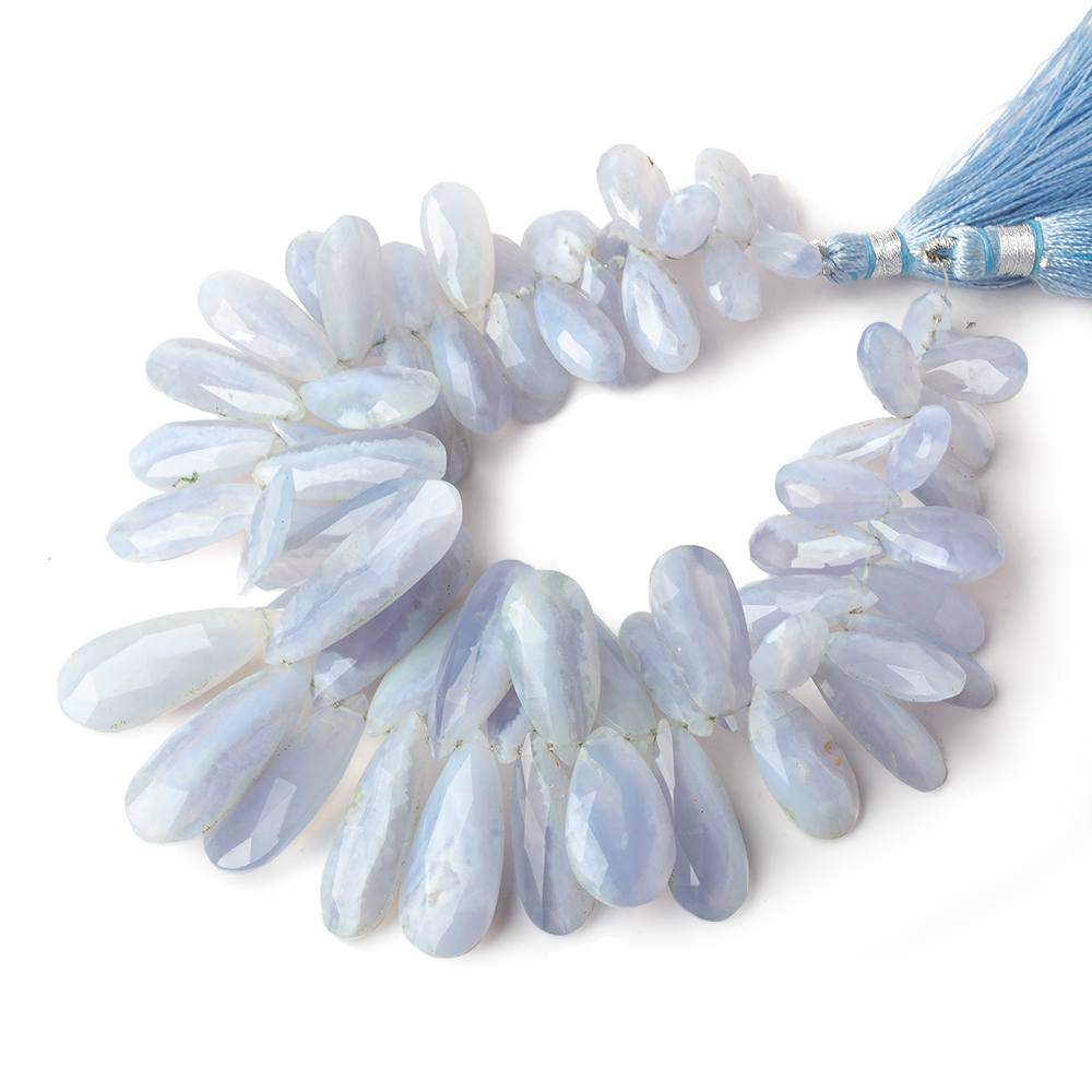 11x7-26x10mm Blue Lace Agate Faceted Pear Beads 8 inch 65 pieces (ONLINE ORDER ONLY)