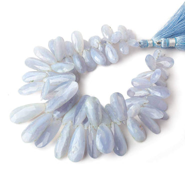 11x7-26x10mm Blue Lace Agate Faceted Pear Beads 8 inch 65 pieces (ONLINE ORDER ONLY)