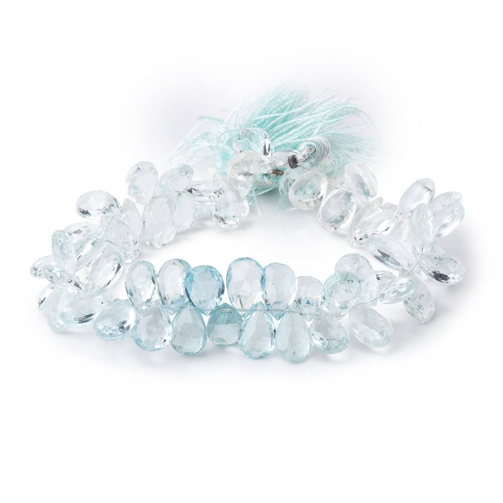 11x7mm Aquamarine Faceted Pear Beads 8 inch 63 beads AA (ONLINE ORDER ONLY)