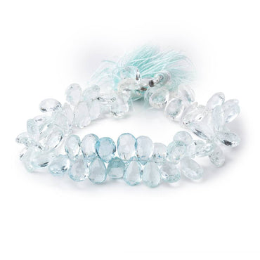 11x7mm Aquamarine Faceted Pear Beads 8 inch 63 beads AA (ONLINE ORDER ONLY)