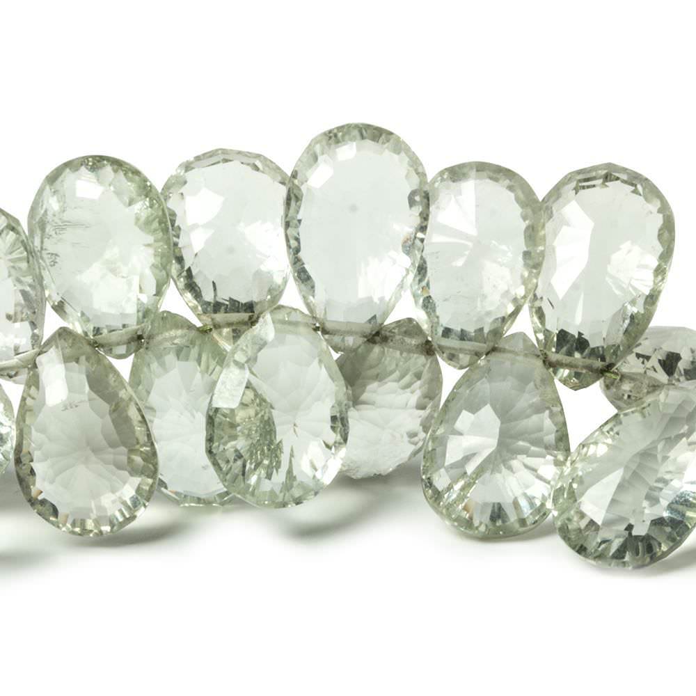 11x7-14x8mm Prasiolite Concave Faceted Pear Beads 8 inch 64 pieces AAA (ONLINE ORDER ONLY)