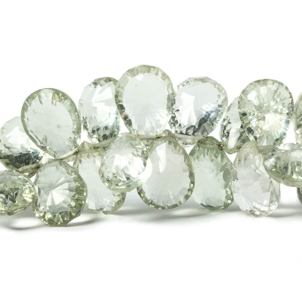 11x7-15x10mm Prasiolite Concave Faceted Pear Beads 8 inch 61 pieces AAA (ONLINE ORDER ONLY)