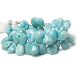 11x8-13x10mm Larimar plain pear beads 6.5 inch 41 pieces AA Grade (ONLINE ORDER ONLY)