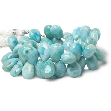 11x8-13x10mm Larimar plain pear beads 6.5 inch 41 pieces AA Grade (ONLINE ORDER ONLY)
